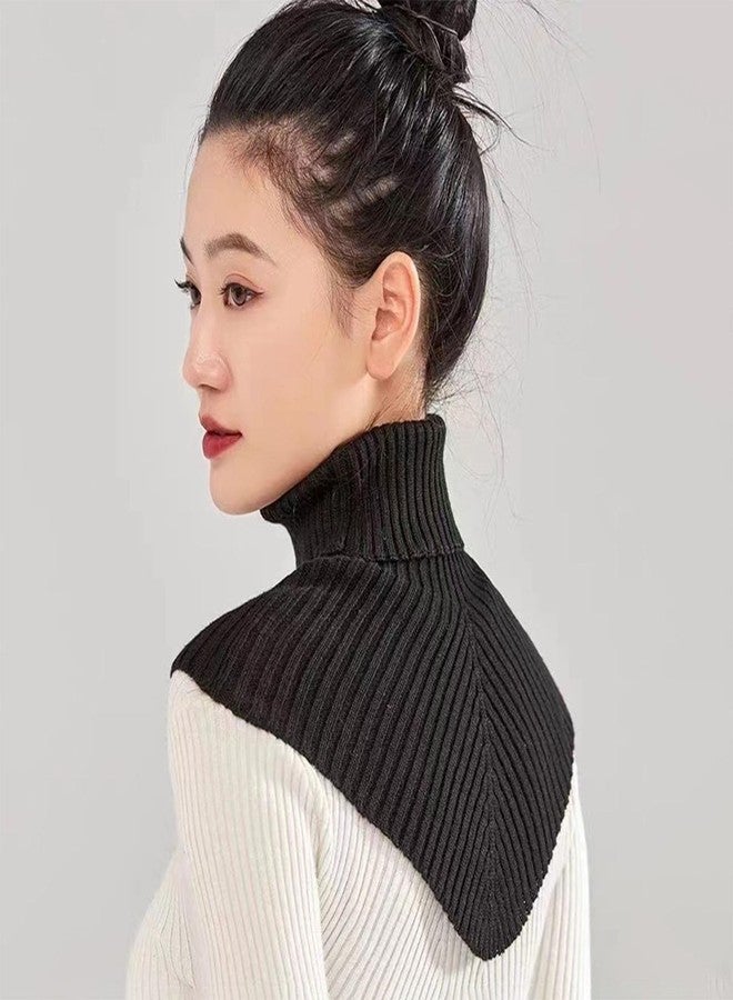 QERPON Winter Knitted Collar Women Knitted Turtleneck Scarf Shoulder Wraps Solid Scarf for Fashionable Women - Image 4